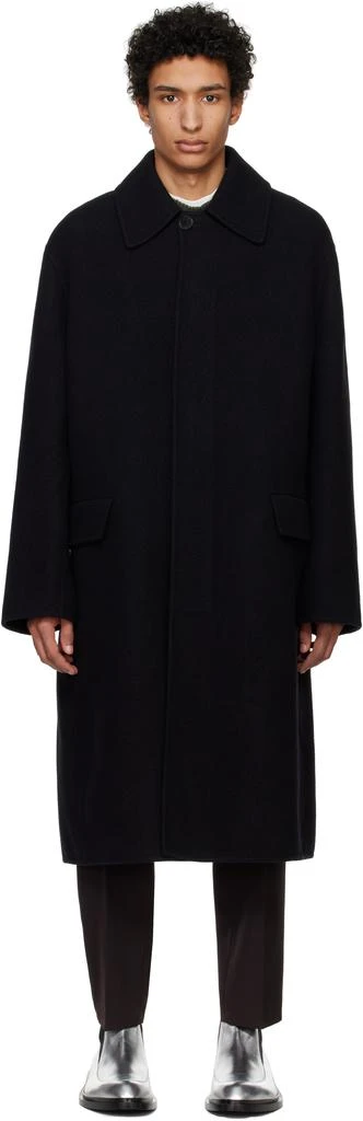 Jil Sander Black Sport Felt Coat 1