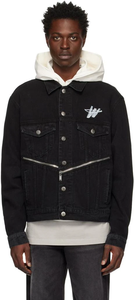 We11done Black Zipper Denim Jacket 1