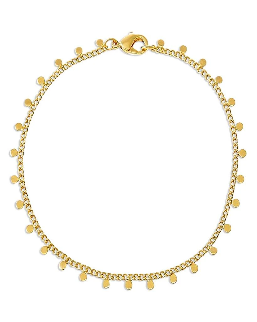 By Adina Eden Solid Dangling Discs Cuban Link Bracelet 1