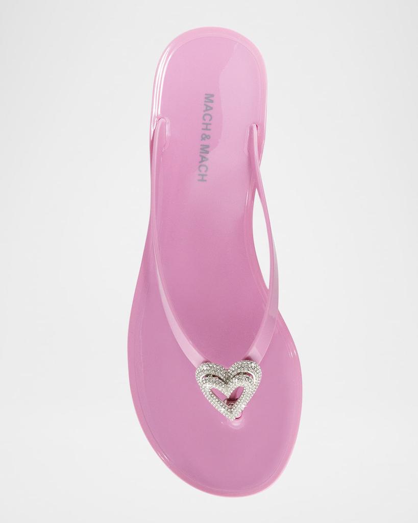 Mach & Mach Double Heart Rubber Thong Sandals - Shoes