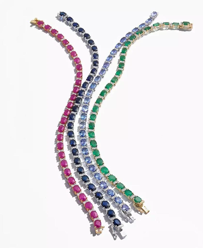 Effy EFFY® Emerald (9-1/3 ct. t.w.) and Diamond (1/4 ct. t.w.) Tennis Bracelet in 14k Gold (Also Available in Brasilica by EFFY® Sapphire) 7