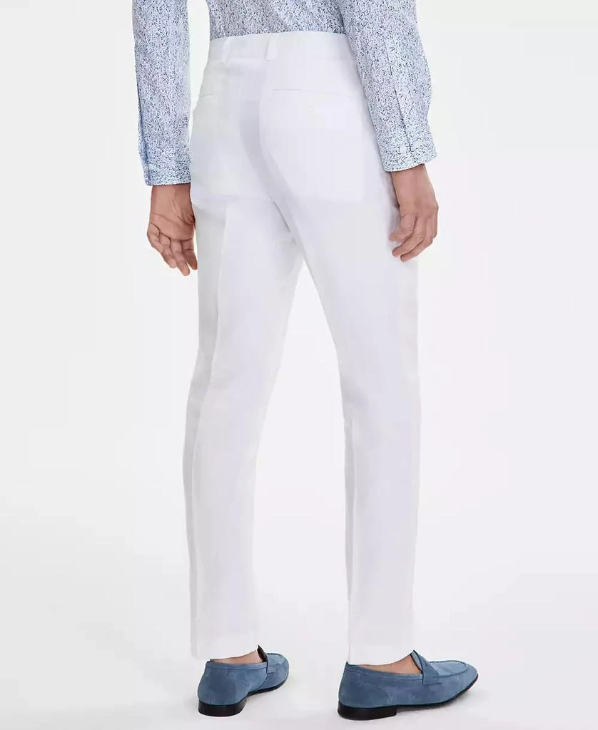 Bar III Men's Slim-Fit White 100% Linen Suit Pants, Created for Macy's 3