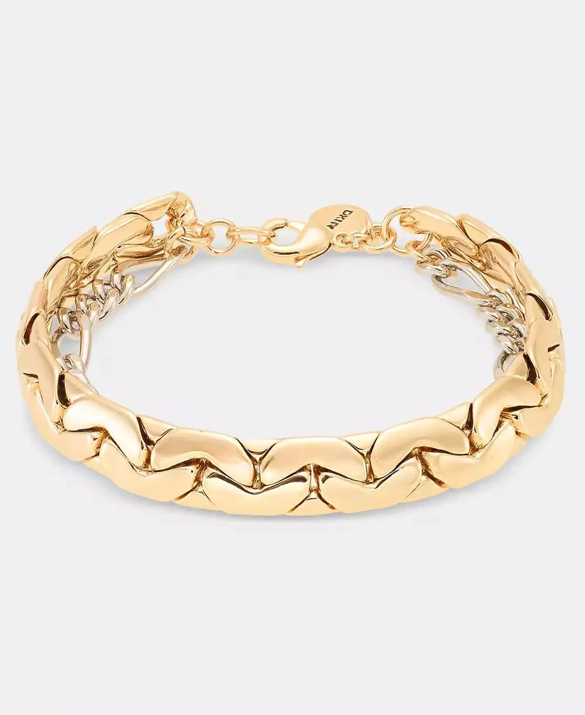 DKNY Two-Tone Multi Chain Open Drama Flex Bracelet