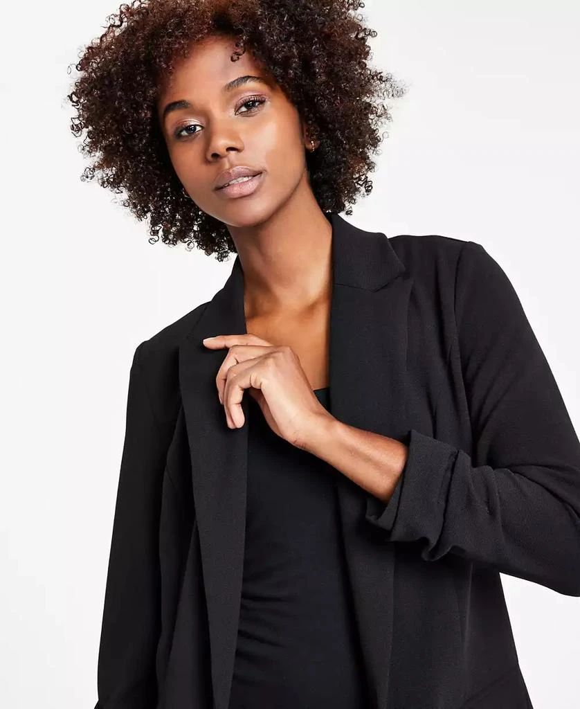 Bar III Women's Notch-Lapel Ruched-Sleeve Open-Front Blazer, Created for Macy's 3