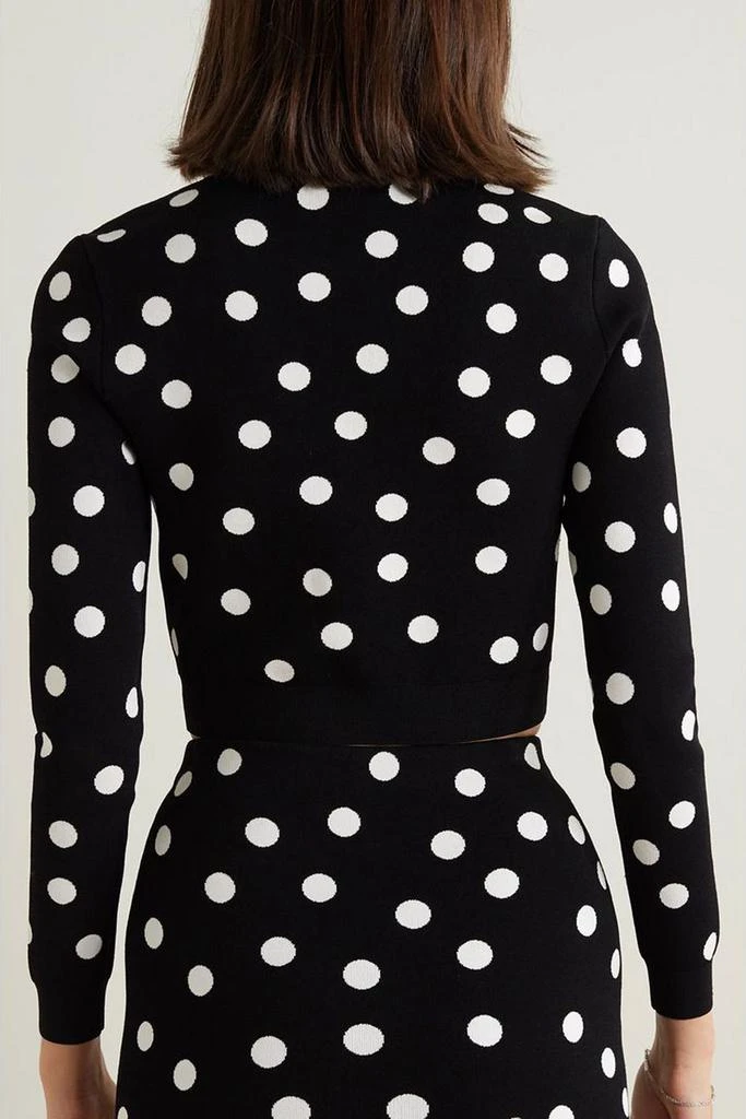 Carolina Herrera Cropped polka-dot stretch-knit top 3
