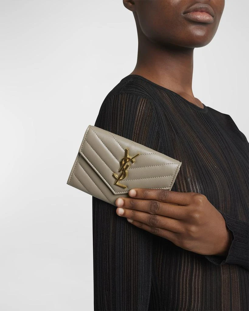 Yves Saint Laurent YSL Monogram Small Flap Wallet in Smooth Leather 2