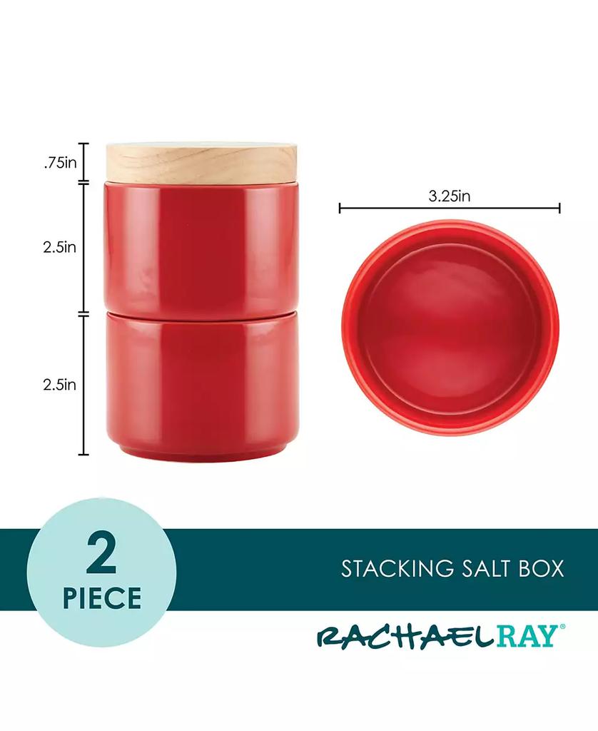 Rachael Ray Ceramic Stacking Spice Box Set with Lid, 2-Piece
