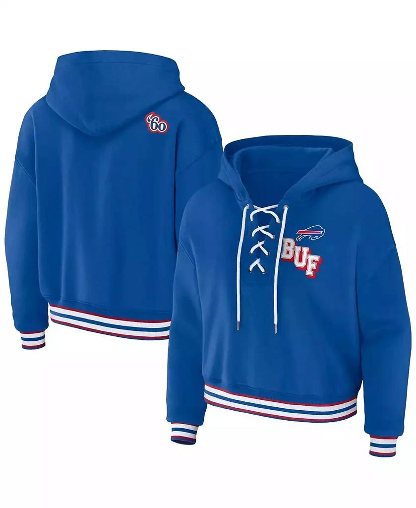 WEAR by Erin Andrews Women's Royal Buffalo Bills Lace-Up Pullover Hoodie 1