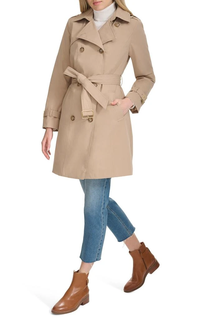 Cole Haan Signature Classic Double Breasted Hooded Trench Coat 3