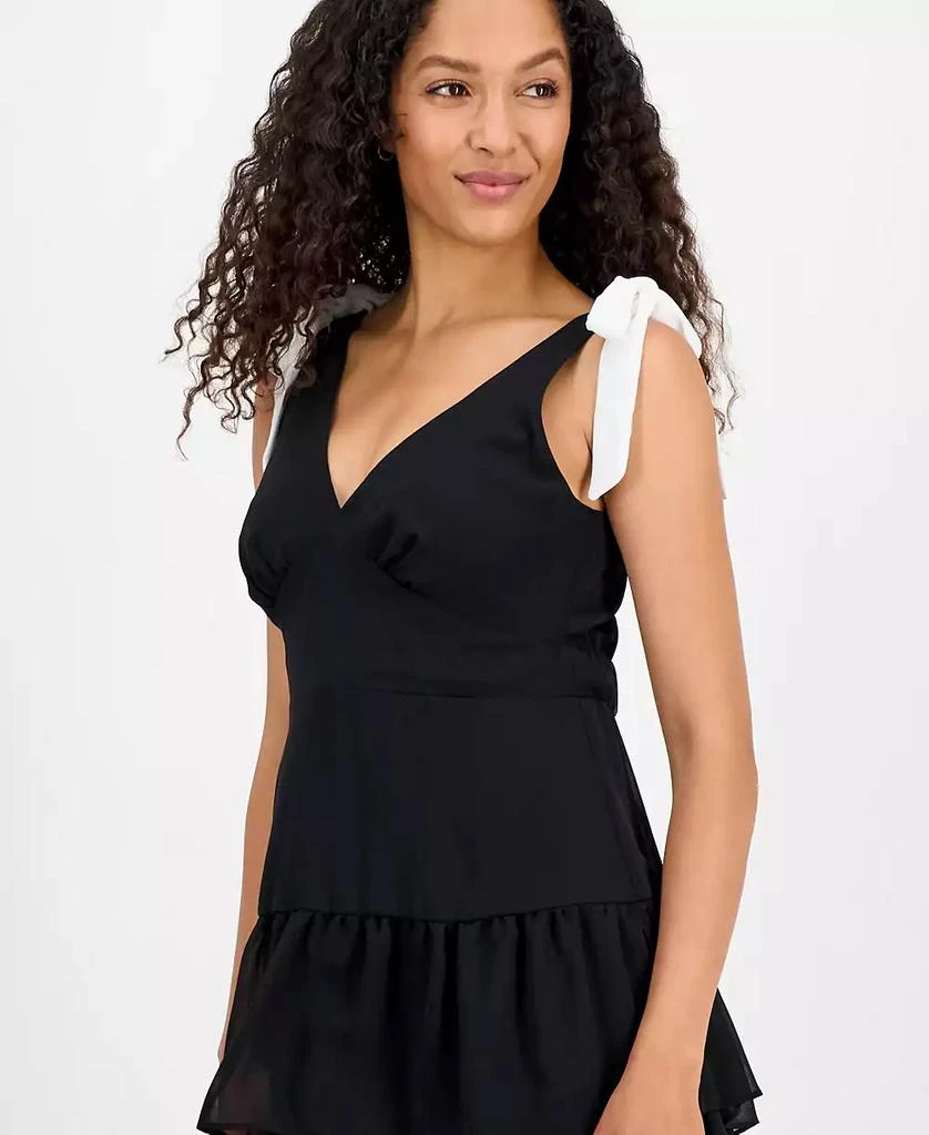 julia jordan Women's V-Neck Tiered-Ruffle-Trim Chiffon Dress 3
