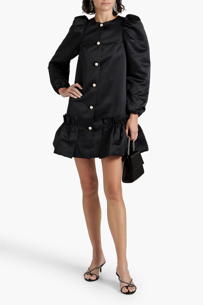 Sleeper Ruffled satin mini dress