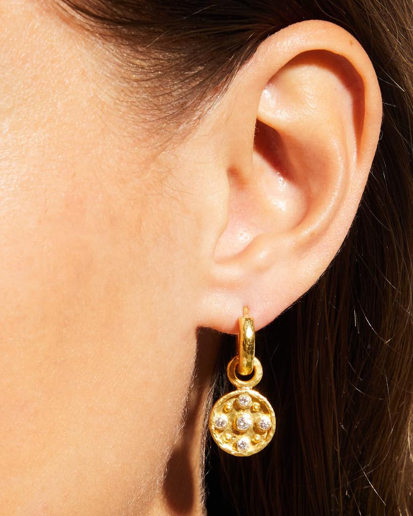 Elizabeth Locke 19k Gold Diamond Disc Earring Pendants