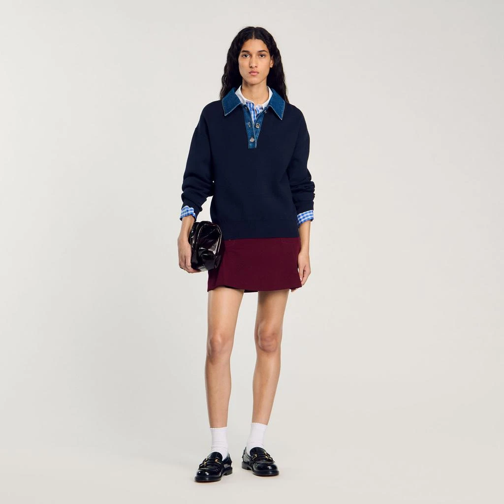 Sandro sweater with denim collar 1