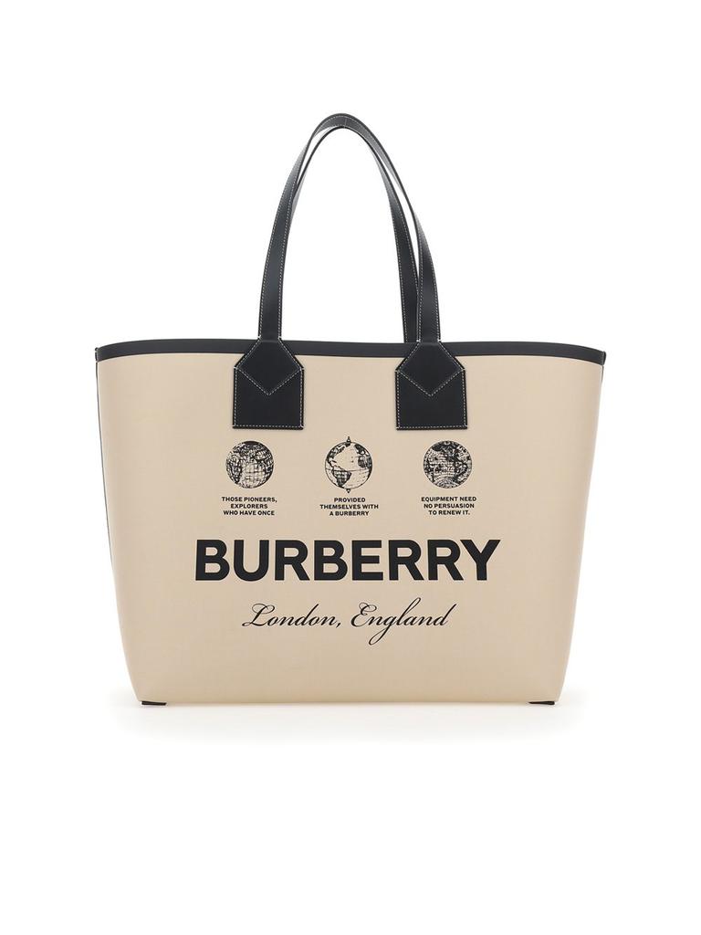【BURBERRY】LARGE LONDON TOTE BAG Burberry Burberry Logo Printed Large London Tote Bag - Tote