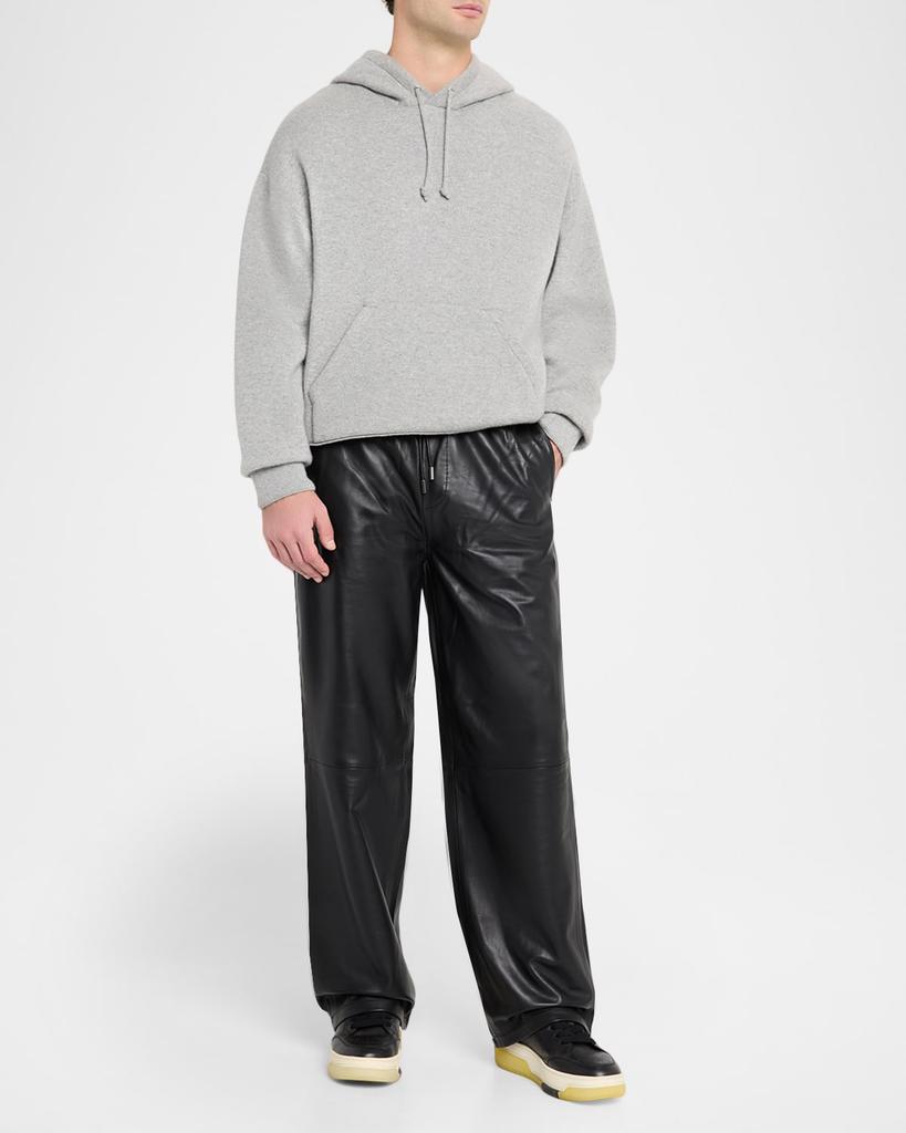 AVIREX Men's Nappa Leather Track Pants