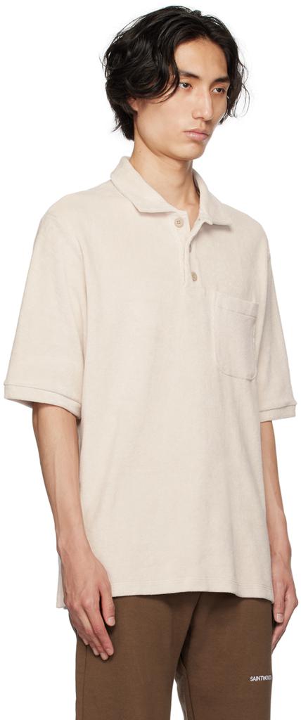Saintwoods Beige Spread Collar Polo