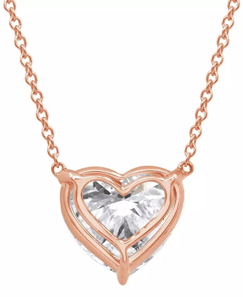 Badgley Mischka Certified Lab Grown Diamond Heart-Cut Solitaire 18" Pendant Necklace (3 ct. t.w.) in 14k Gold 5