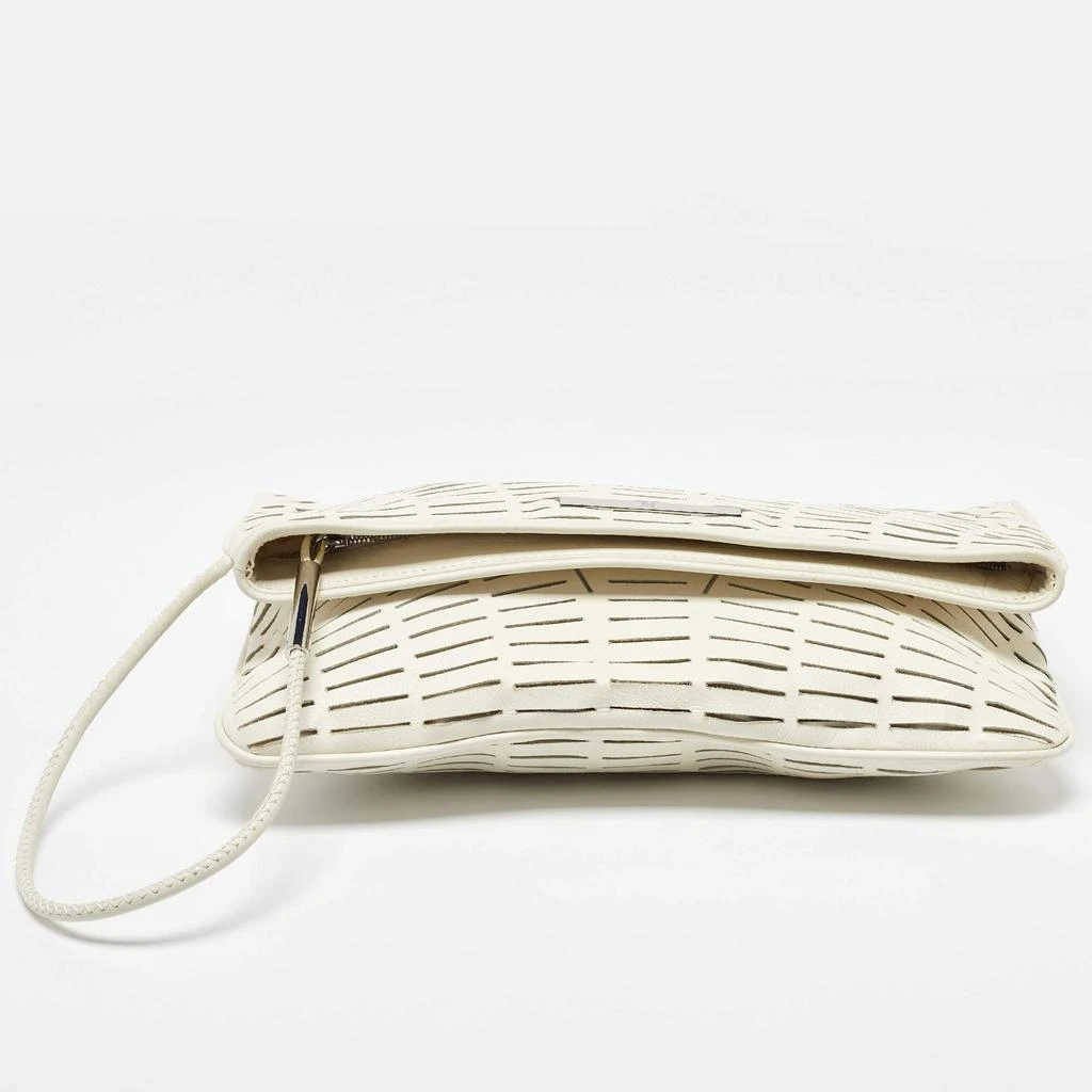 Alexander McQueen McQ by Alexander McQueen Off White Laser Cut Fold Over Clutch 6