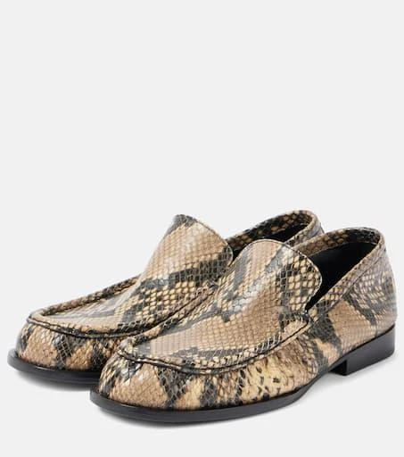 Dries Van Noten Snake-effect leather loafers 4