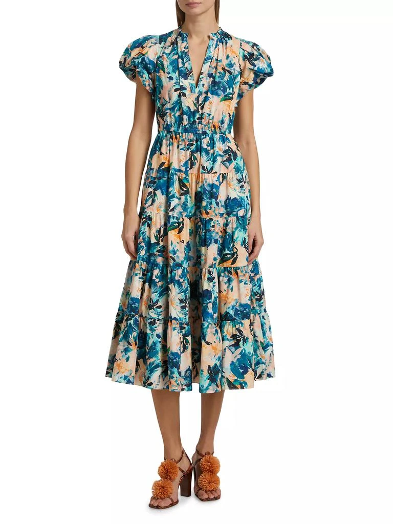 Ulla Johnson Ottilie Floral Cotton Midi-Dress 6