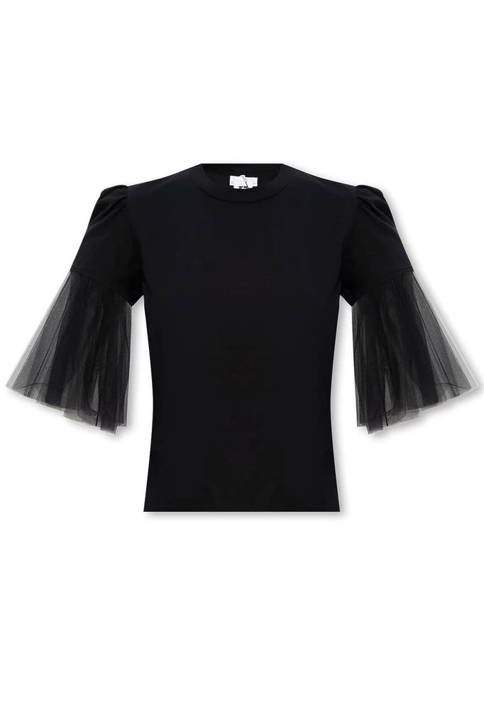 Noir Kei Ninomiya Noir Kei Ninomiya Tulle-Sleeved Crewneck T-Shirt 1
