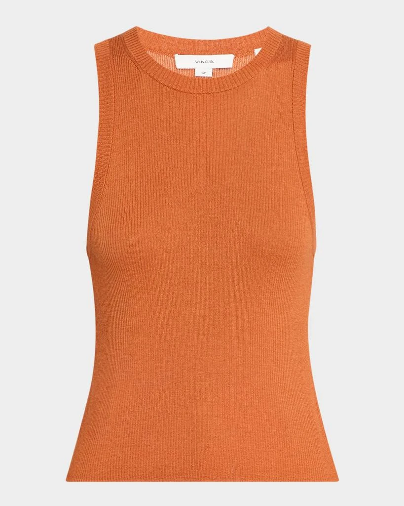 Vince High-Neck Cashmere-Silk Tank Top 1