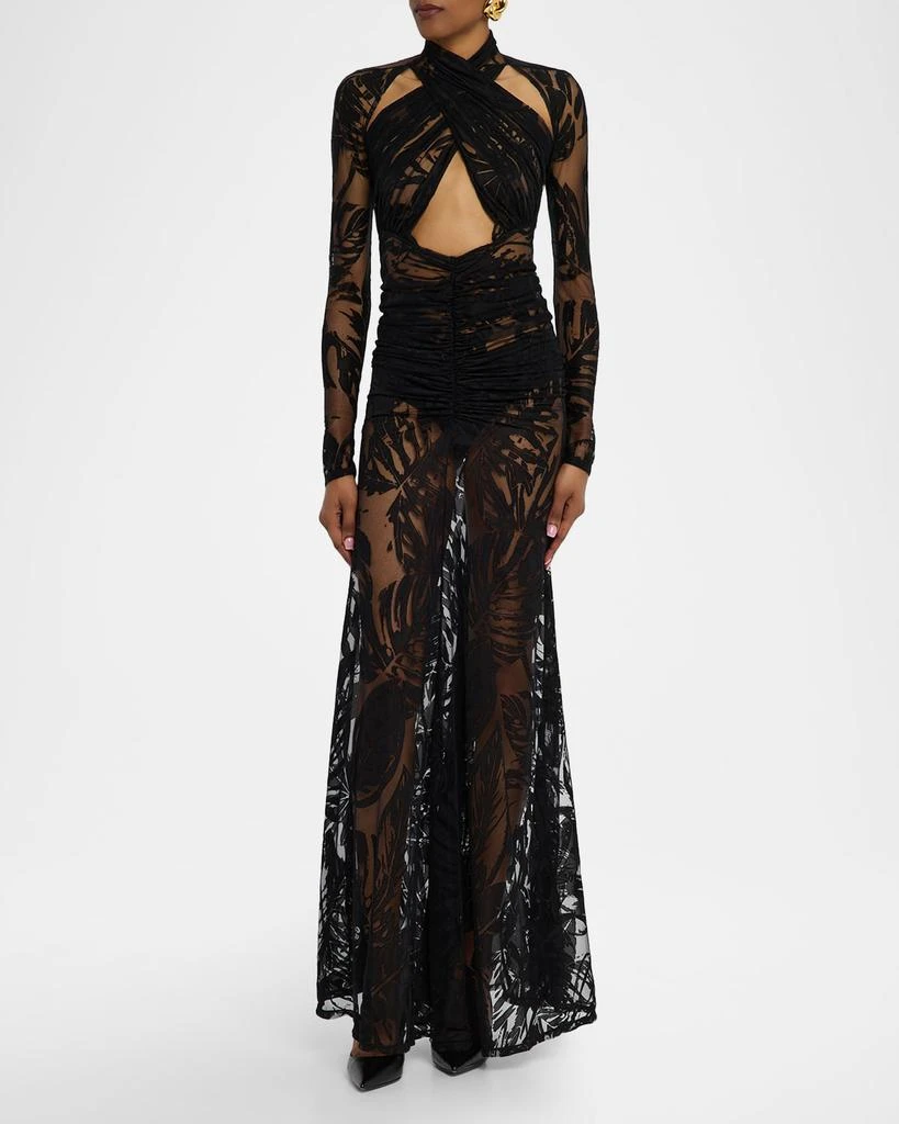 LAPOINTE Burnout Jersey Crossover Halter Ruched Gown - Dresses & Skirts -  Free Shipping - BeyondStyle