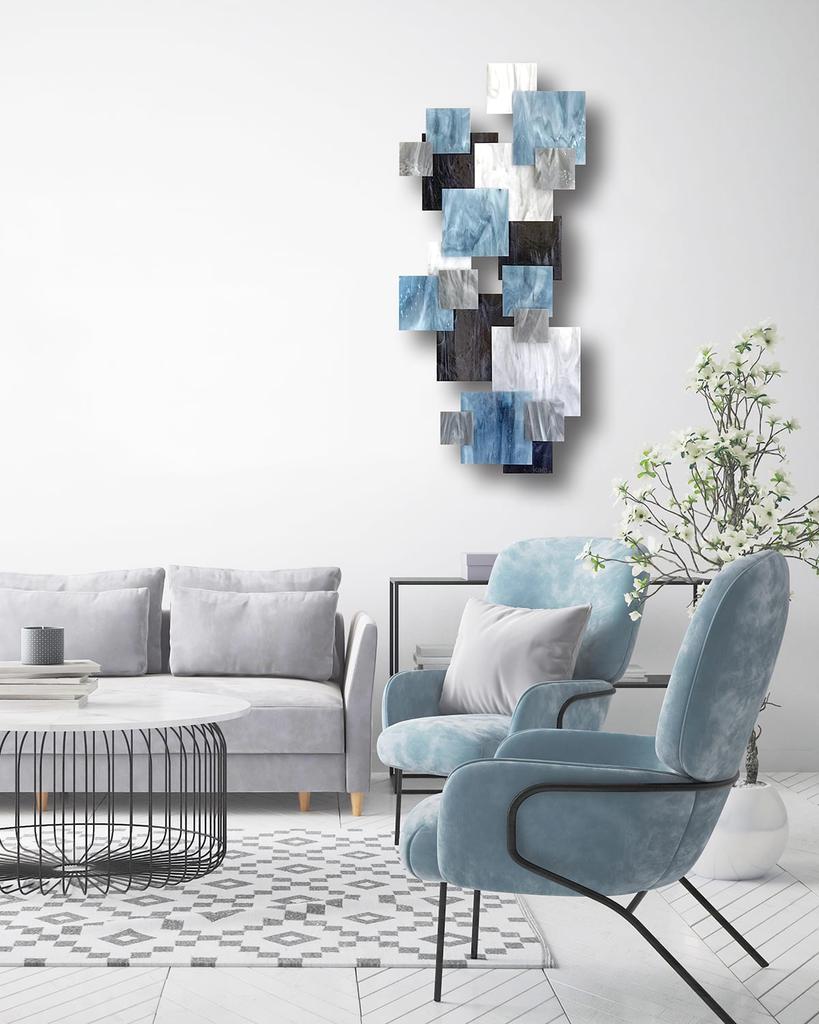 Karo Studios Arctic Vertical Glass Wall Sculpture