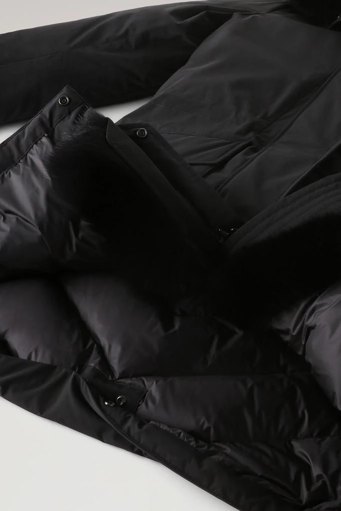 Woolrich Military Parka in Urban Touch Fabric with Fur Liner - Women - Black 5