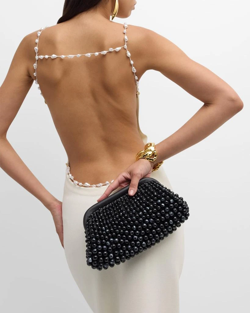 Cult Gaia Nia Beaded Leather Clutch Bag 4