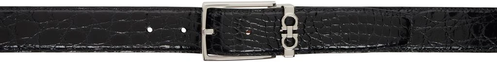 Salvatore Ferragamo Black Adjustable Gancini Belt 1