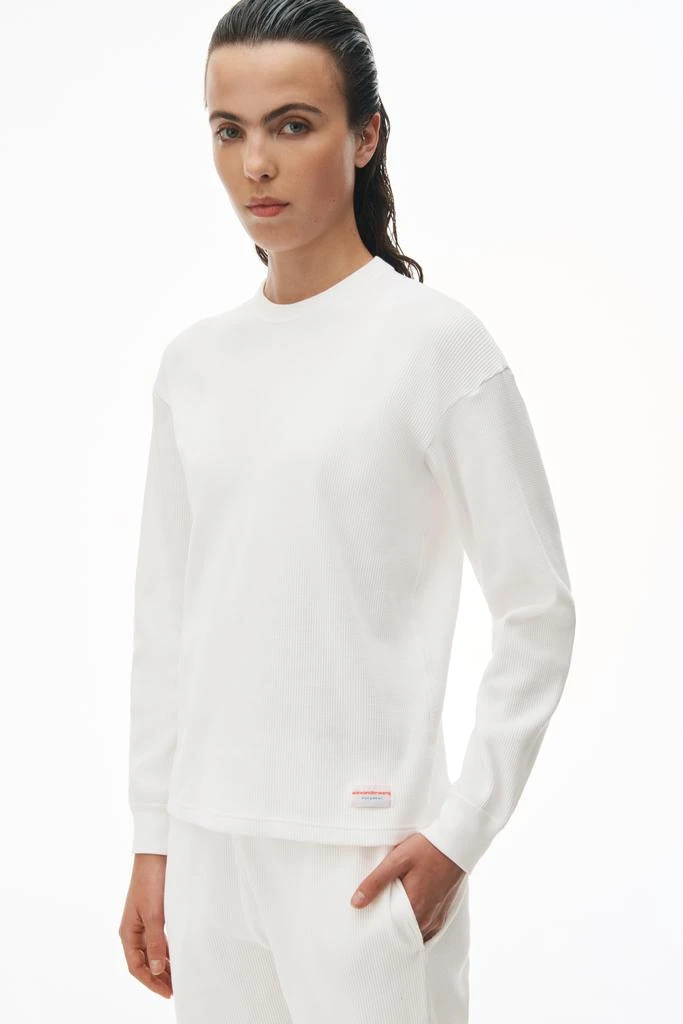 Alexander Wang UNISEX LONG SLEEVE IN COTTON WAFFLE THERMAL 3