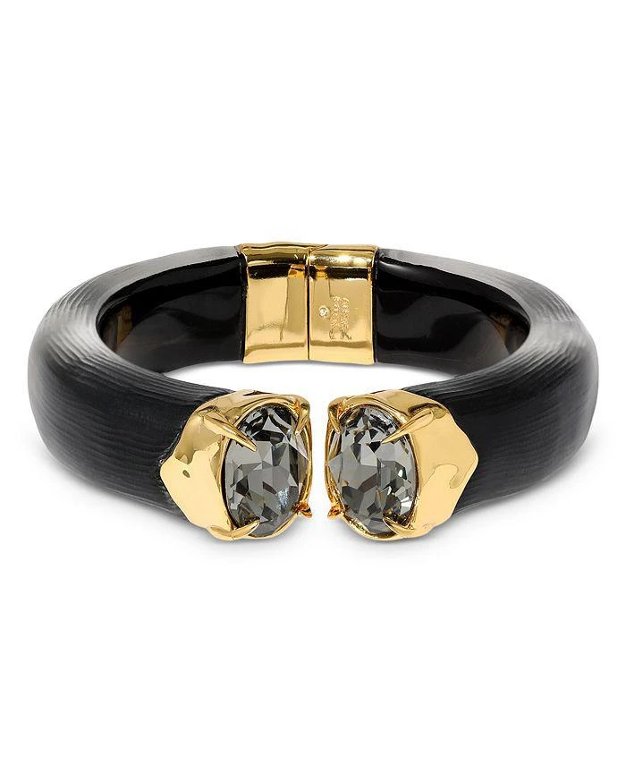 Alexis Bittar Bonbon Crystal & Jet Cuff Bracelet in 14K Gold Plated 1