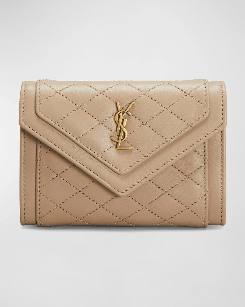 Yves Saint Laurent Gaby Small YSL Flap Envelope Wallet in Quilted