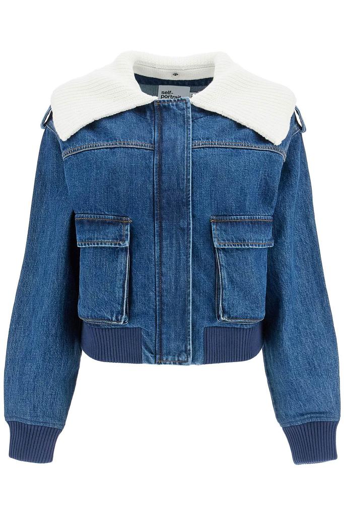 Self Portrait Black polyester blend bomber jacket - BeyondStyle
