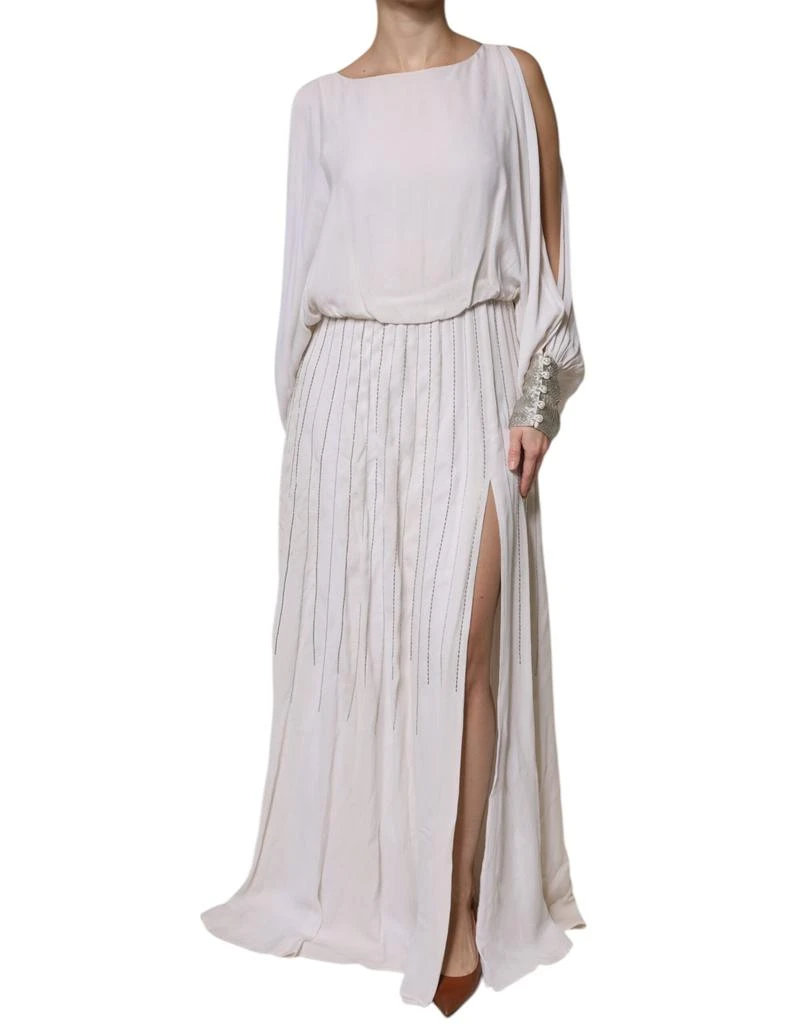 CHRISTIAN PELLIZZARI ivory Embellished Long Maxi Women's Dress (Pre-Owned) 1