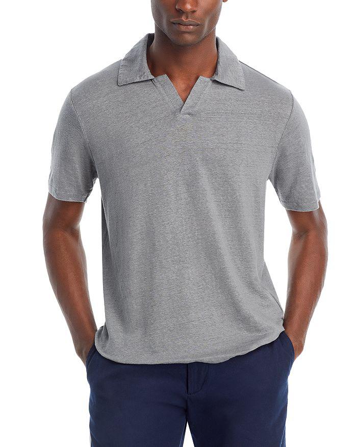 Officine Générale Simon Heathered Open Collar Polo Shirt