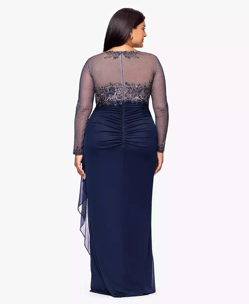 XSCAPE Plus Size Embroidered Long Sleeves Dress - Dresses & Skirts - Free  Shipping