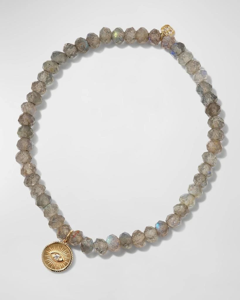 Sydney Evan Sapphire 
Turquoise Evil Eye Chain Bracelet