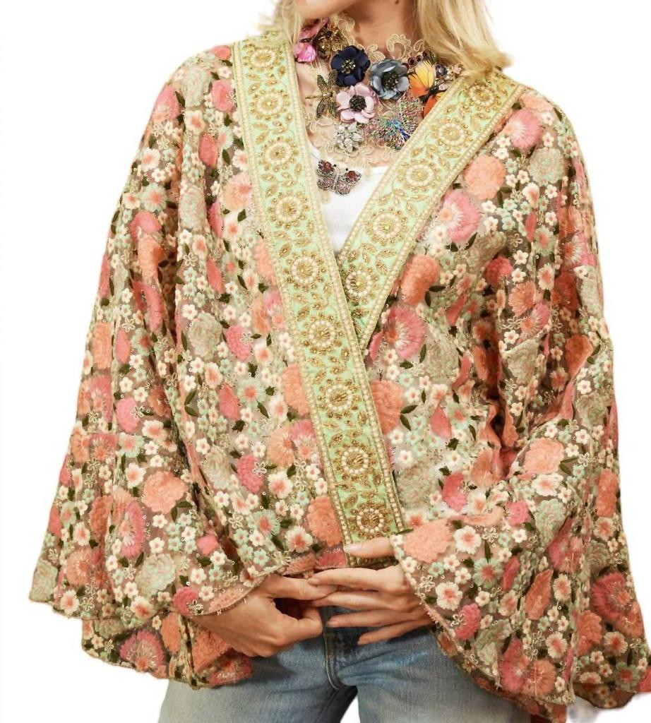 Aratta Nicole Kimono In Vintage Garden Floral