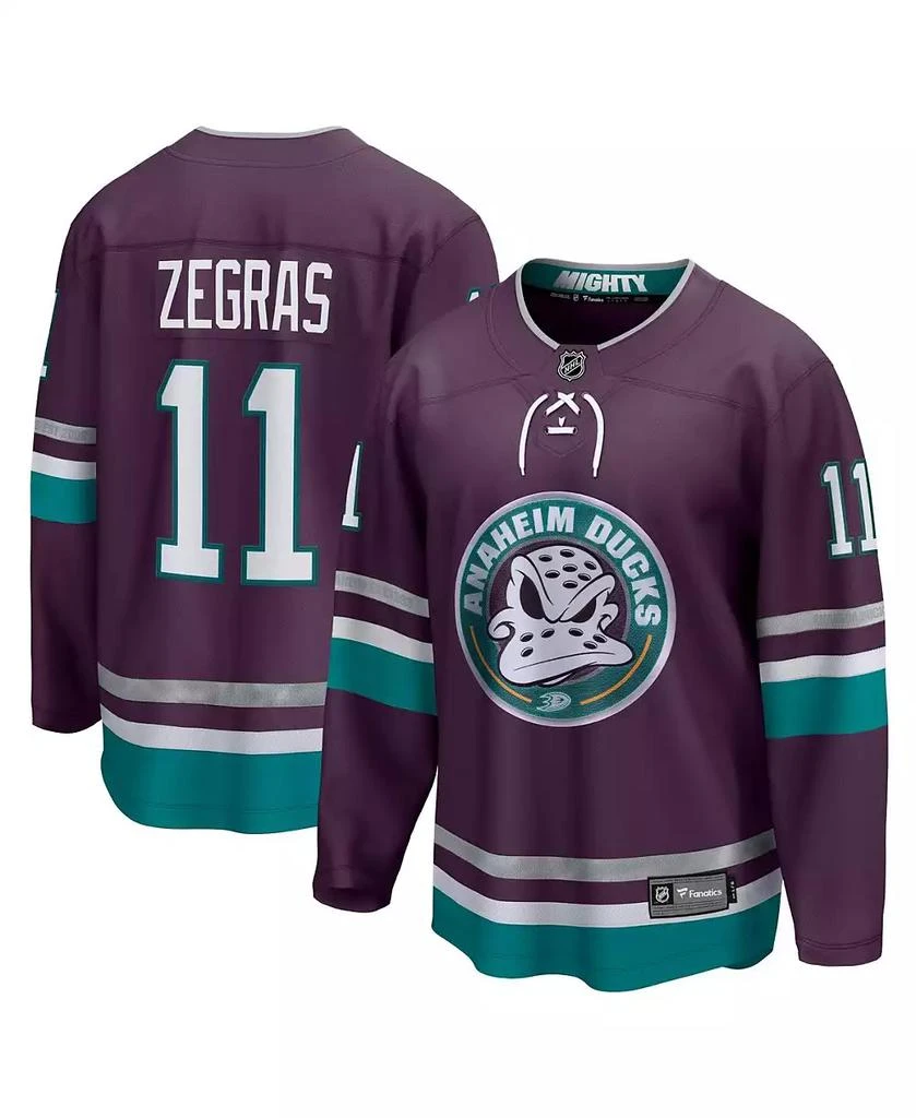 Fanatics Men's Trevor Zegras Purple Anaheim Ducks 30th Anniversary Premier Breakaway Jersey 1