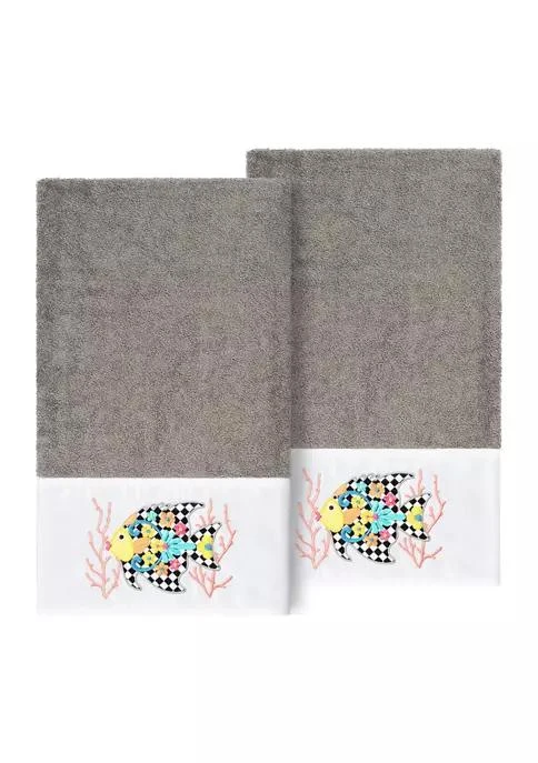 Linum Home Textiles Home Feliz 2Pc Embellished Bath Towel Set