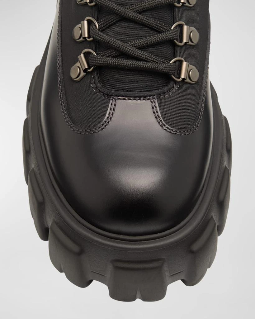 Prada Monolith Nylon Shearling Hiker Boots 5