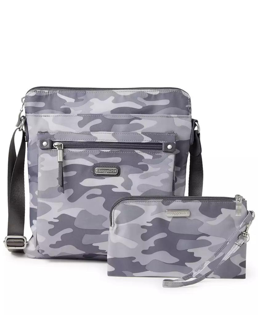 Baggallini Go Bagg Polyester Small Crossbody and RFID Phone Wristlet