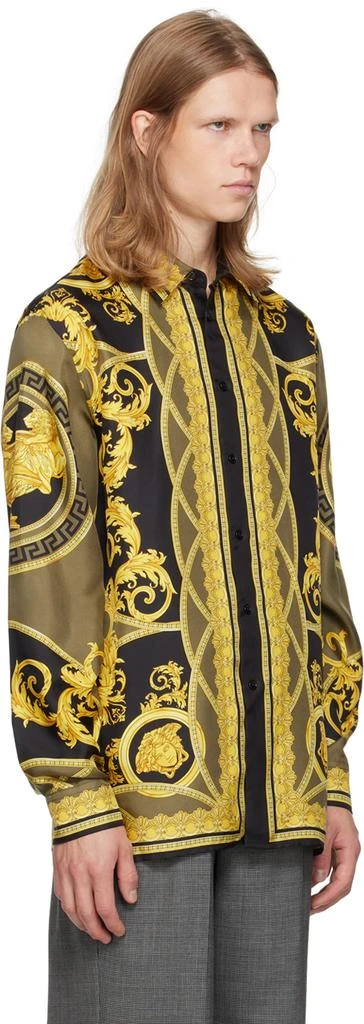 Versace Black & Gold 'La Coupe Des Dieux' Silk Shirt 4