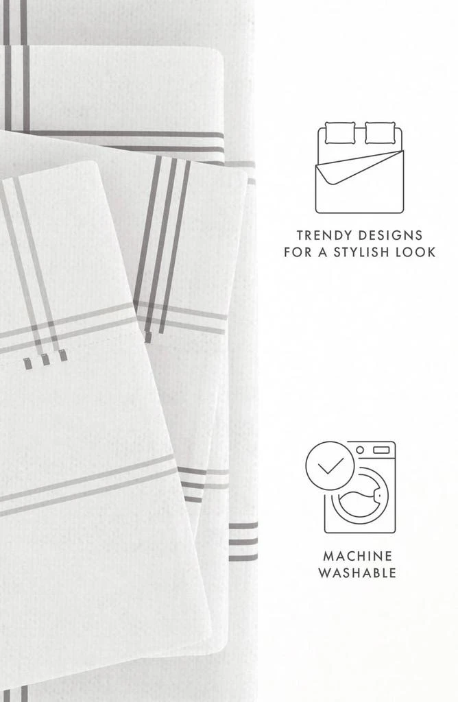 IENJOY HOME Premium Checkered 4-Piece Flannel Bed Sheet Set 8