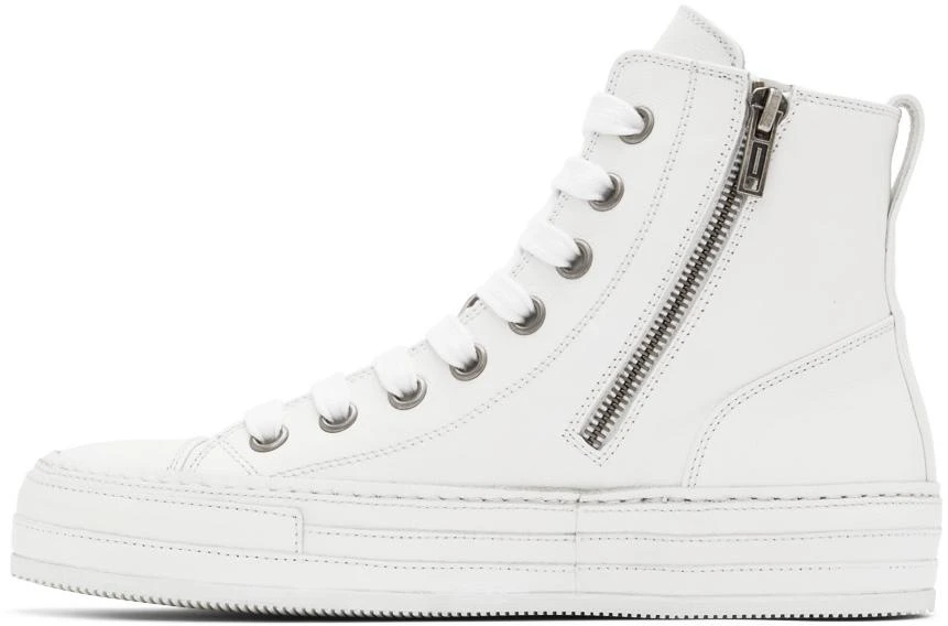 ANN DEMEULEMEESTER White Leather Raven Sneakers 3