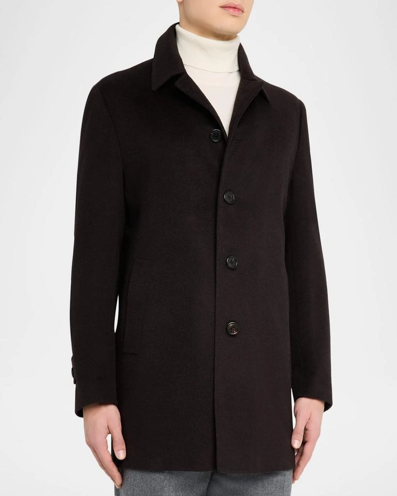 Corneliani Men
s Wool Single-Breasted Balmacan Overcoat 4
