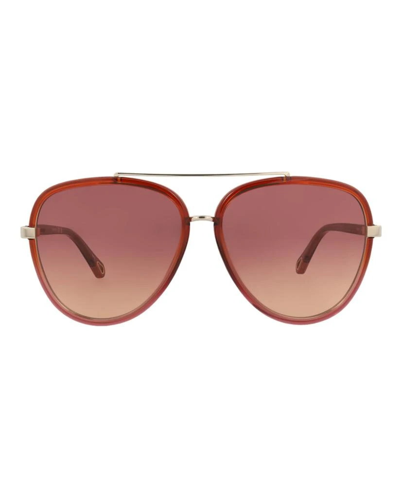 Chloé Sleek Metal Frame Sunglasses With Subtly Tinted Lenses - NWT Chloe CH0278S 003 Sunglasses - US main image 3