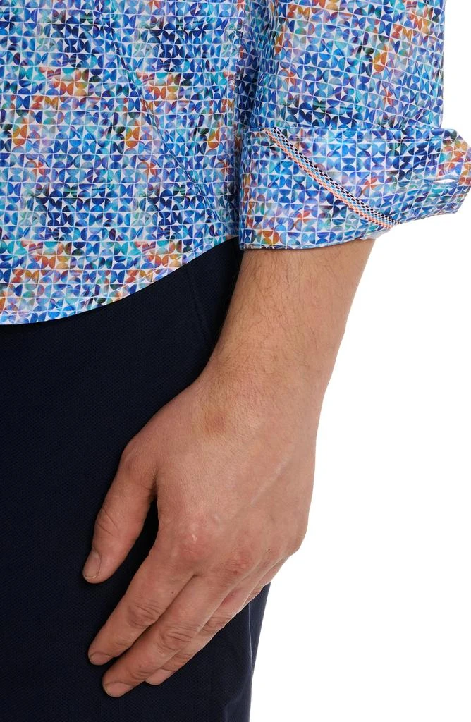 Robert Graham Venlow Geo Print Cotton Button-Up Shirt 4